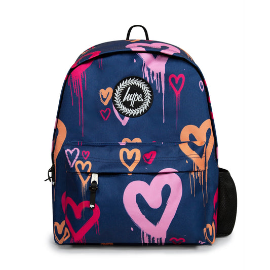 Navy Heart Drips Backpack SET