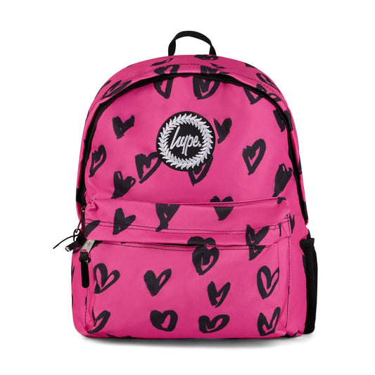 Pink/Black Scribble Hearts SET