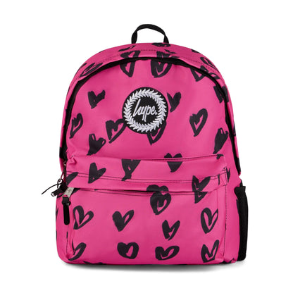Pink/Black Scribble Hearts SET