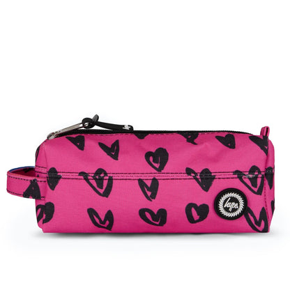 Pink/Black Scribble Hearts SET